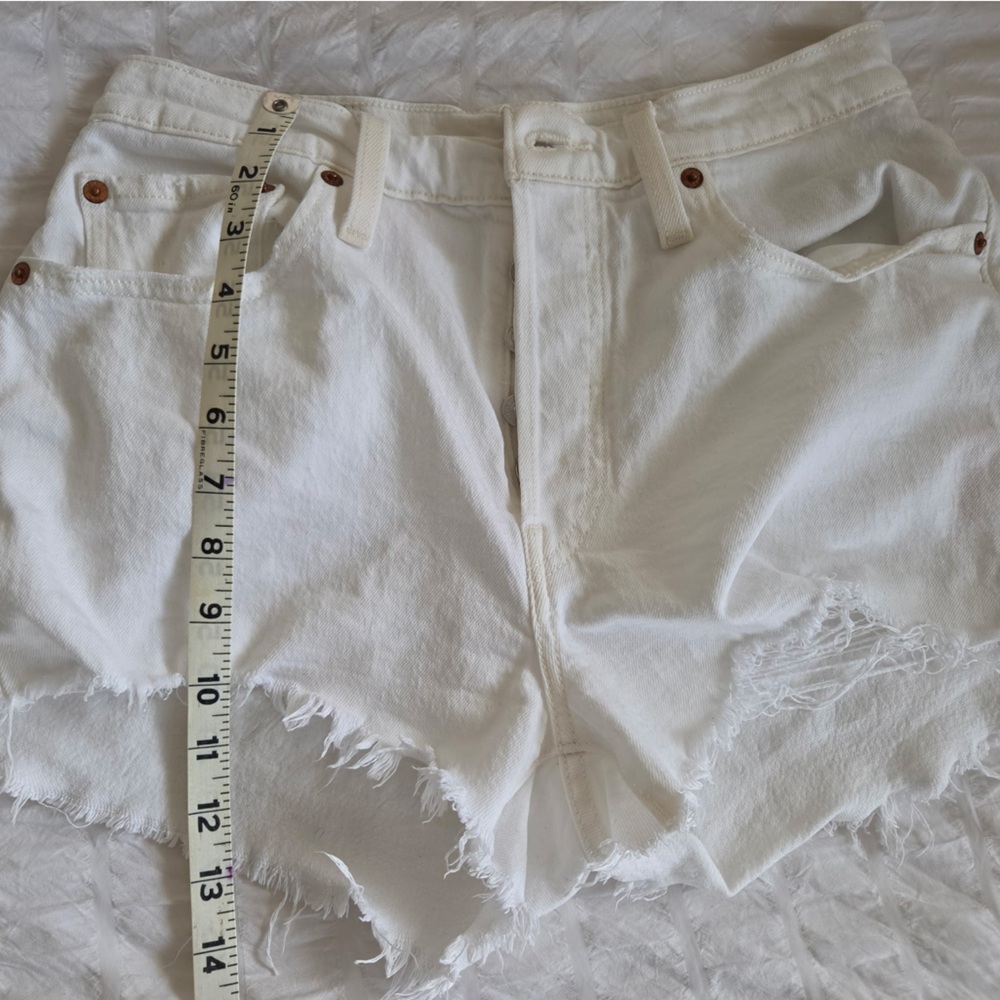 Levi's White Denim Cutoff Shorts